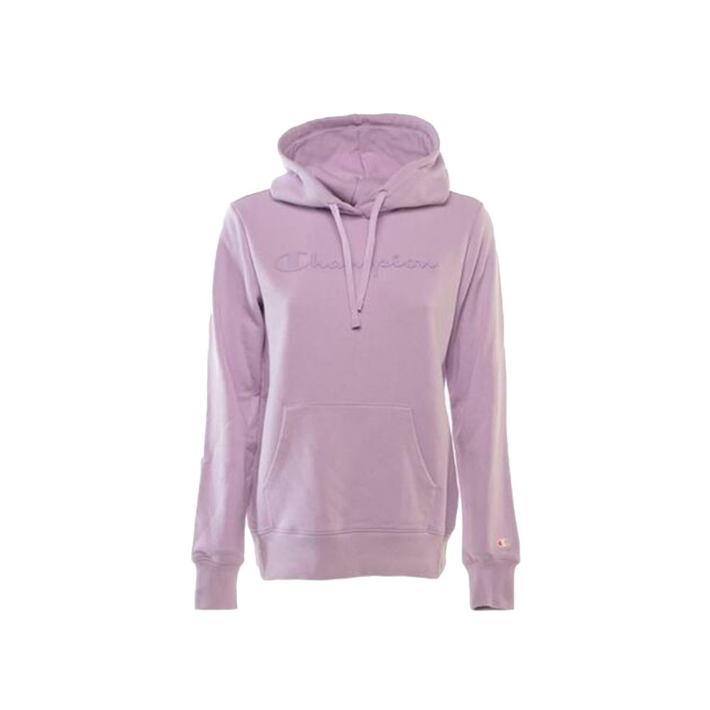 Champion Felpa con Cappuccio Felpato Logo Piccolo Rosa da Donna