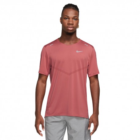 Nike T-Shirt Running Rise 365 Adobe Reflective Argento Uomo