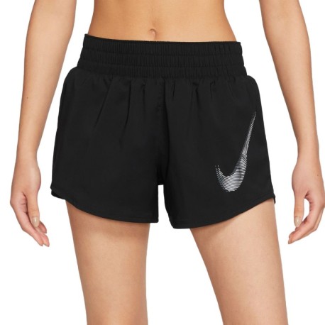Nike Pantaloncini Running Swoosh Nero Bianco Donna