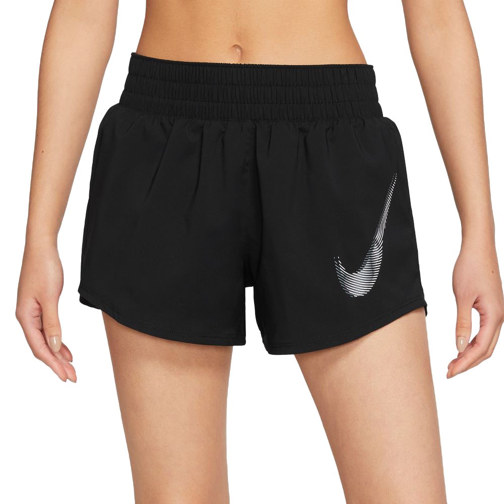 Nike Pantaloncini Running Swoosh Nero Bianco Donna M