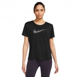 Nike Maglia Running Mm Run Swoosh Nero Bianco Donna