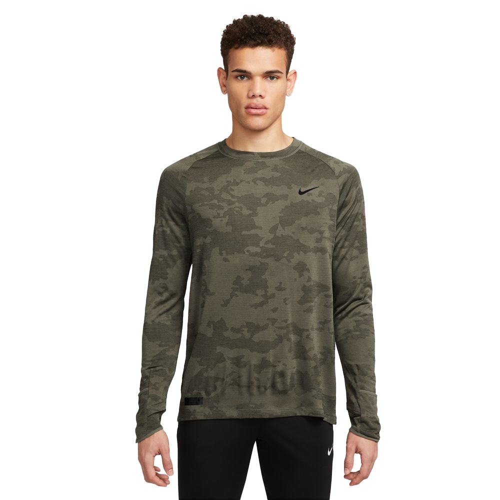 Nike Maglia Running Ml Run Dvs Rise 365 Olive Nero Uomo S