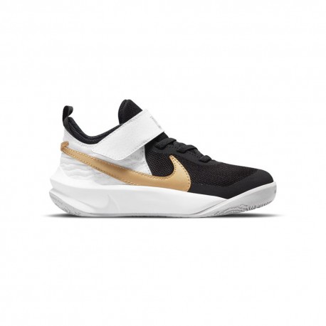 Nike Team Hustle 10 Ps Nero Oro - Scarpe Basket Bambino