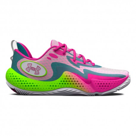 Under Armour Spawn Bianco Rosa - Scarpe Basket Uomo