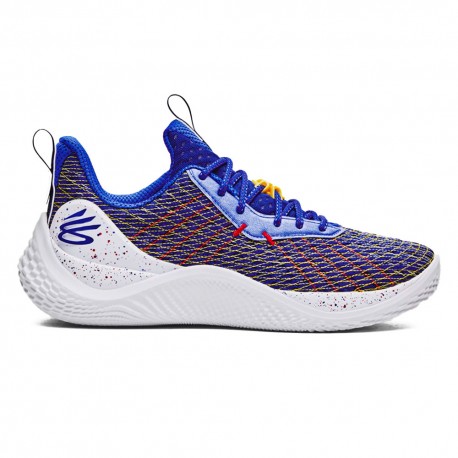 Under Armour Curry 10 Dub Nation Royal Bianco - Scarpe Basket Uomo