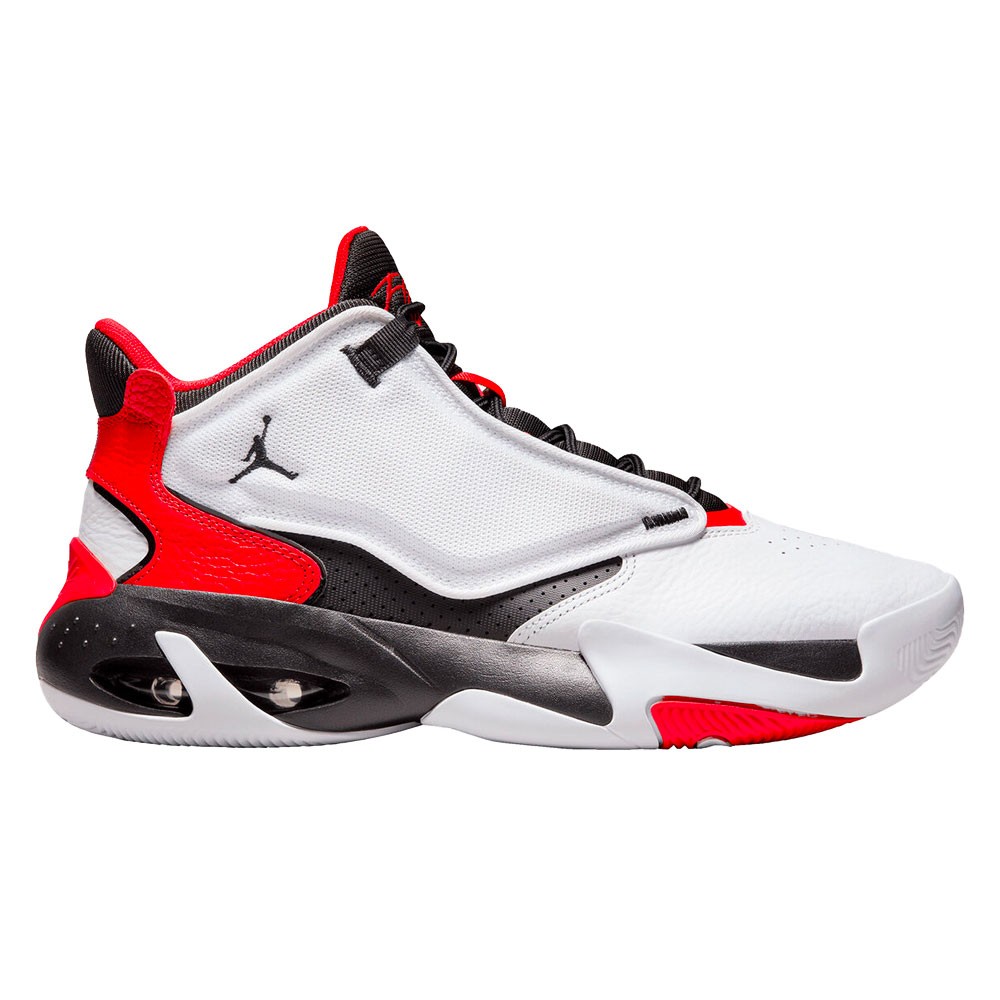 Nike Jordan Max Aura 4 Bianco Nero Rosso - Scarpe Basket Uomo EUR 45 / US 11