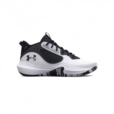 Under Armour Lockdown 6 Ps Bianco - Scarpe Basket Bambino