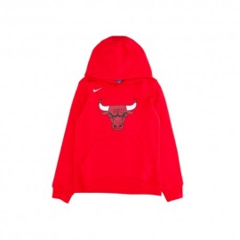 Nike Felpa Nba Flc Essent Bulls Rosso Bianco Bambino