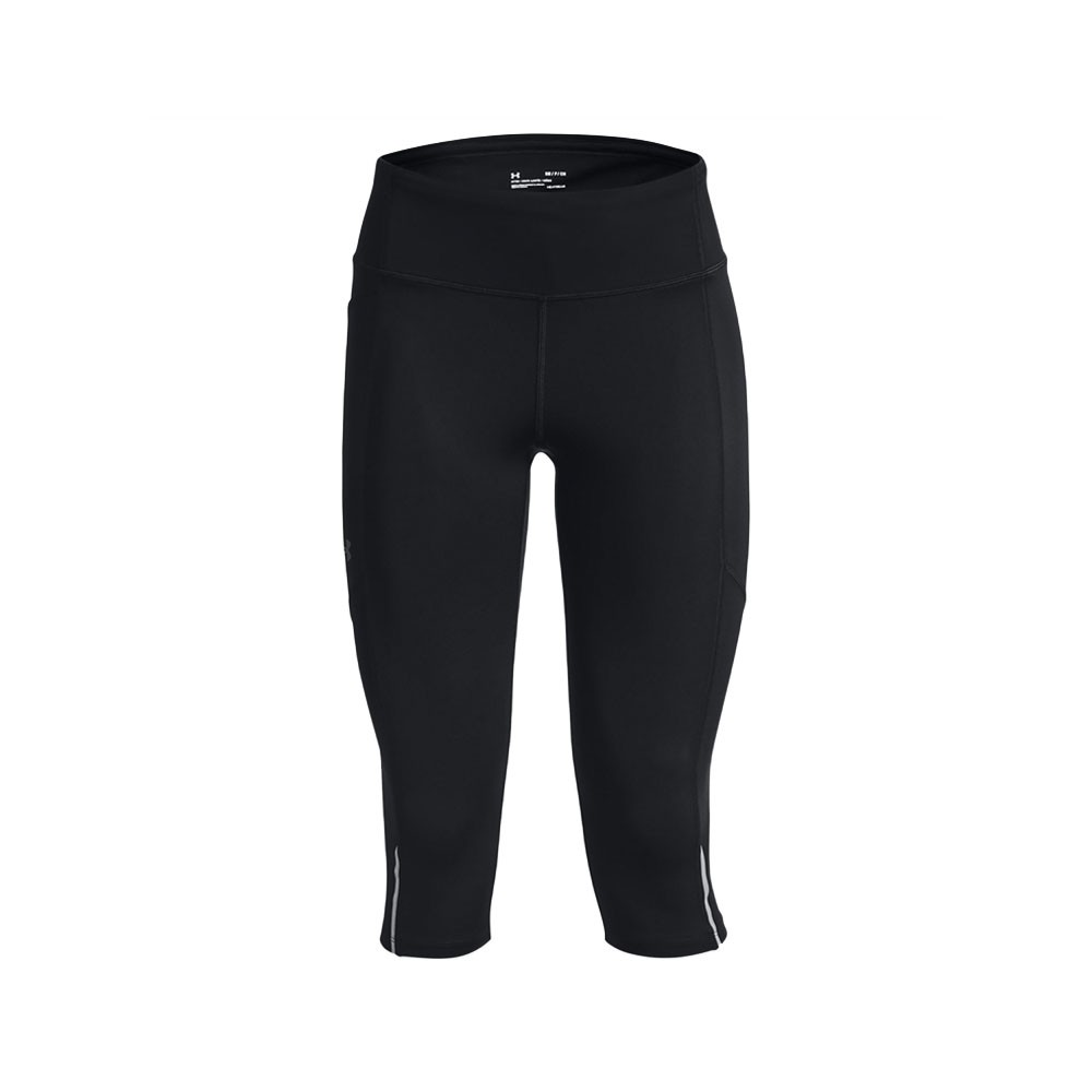 Under Armour Leggings Running Capri Fly Fast 3.0 Speed Nero Reflective Donna XS