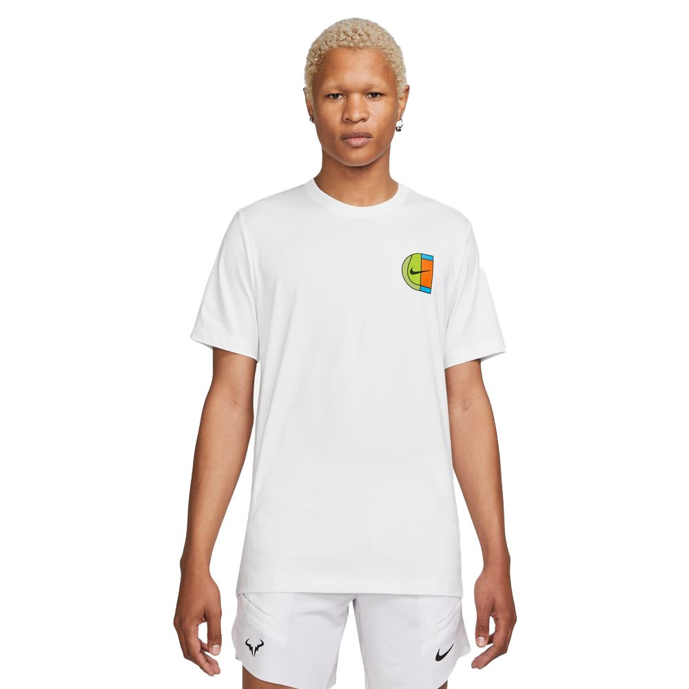 Nike Maglia Tennis Mezza Manica Court Open Cotton Bianco Uomo