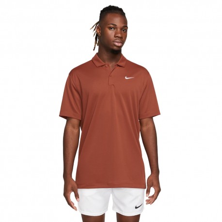 Nike Polo Tennis Solid Rugged Arancio Bianco Uomo