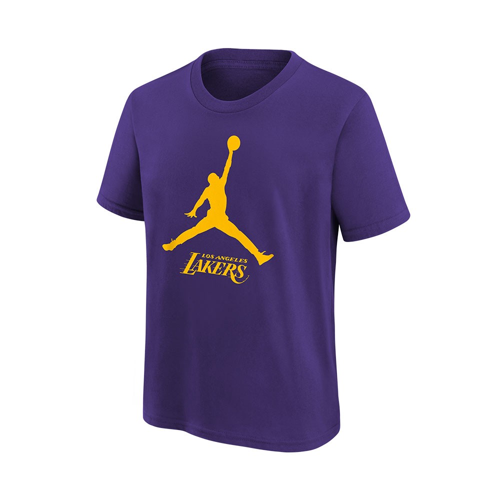 Nike T-Shirt Basket Nba Jordan Lakers Viola Giallo Bambino XL
