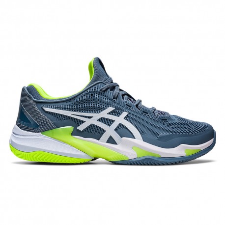 Asics Court Ff 3 Clay Steel Blue Hazard Verde - Scarpe Da Tennis Uomo