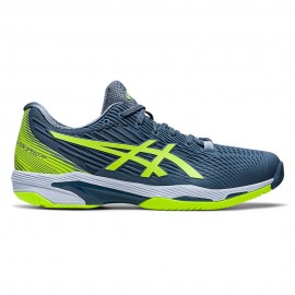 Asics Solution Speed Ff 2 Hc Steel Blue Hazard Verde - Scarpe Da Tennis Uomo