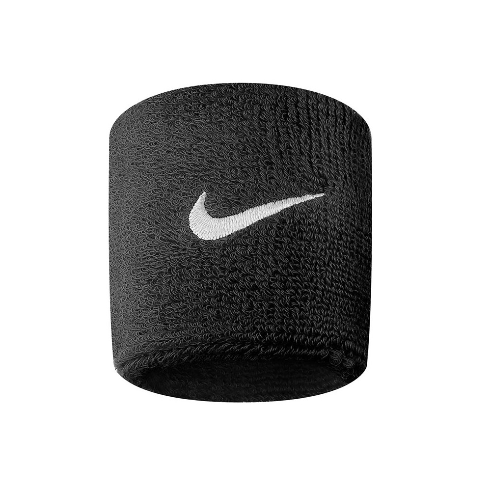 Image of Nike Polsini Tennis Tergisudore Swoosh Nero Bianco Uomo TU