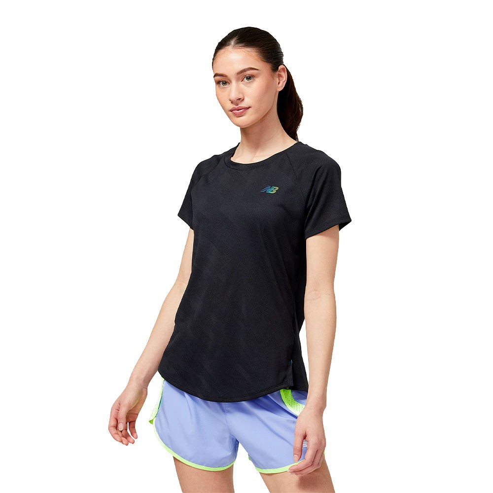 New Balance Maglia Running Q Speed Jacquard Nero Donna M