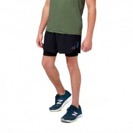 New Balance Pantaloncini Running Q Speed 5 Inch 2In1 Nero Uomo