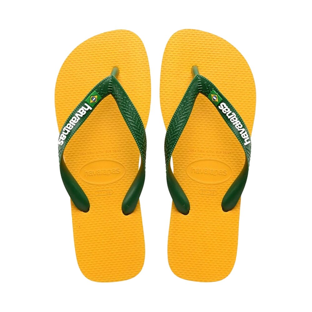 Image of Havaianas Brasil Logo Giallo - Infradito Mare Uomo BRASIL 45/46 - EUR 47/48