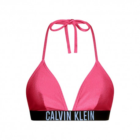 Calvin Klein Bikini Top Elastico Parlato Rosa 4Donna