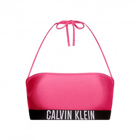 Calvin Klein Bikini Top Fascia Elastico Parlato Rosa 4Donna