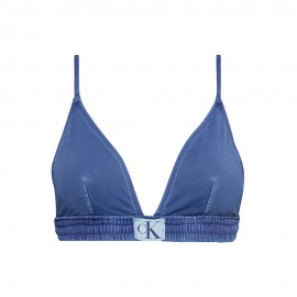 Calvin Klein Bikini Triangolo Delavato Blu 4Donna
