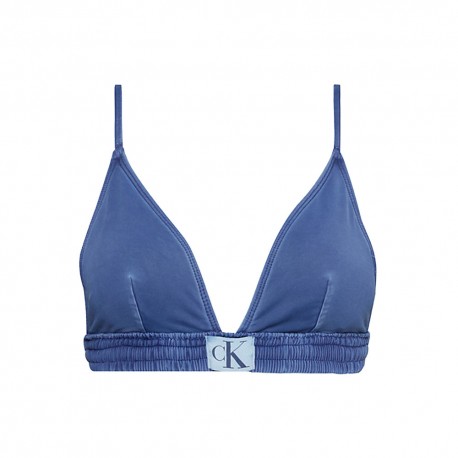 Calvin Klein Bikini Triangolo Delavato Blu 4Donna
