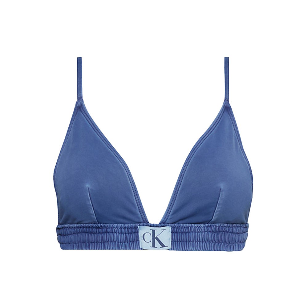 Image of Calvin Klein Bikini Triangolo Delavato Blu Donna XS