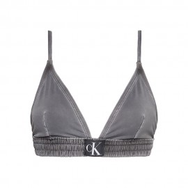 Calvin Klein Bikini Triangolo Delavato Nero 4Donna