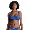 Calvin Klein Bralette Delavata Logo Blu 4Donna