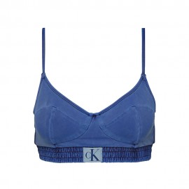 Calvin Klein Bralette Delavata Logo Blu 4Donna