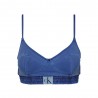 Calvin Klein Bralette Delavata Logo Blu 4Donna