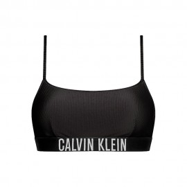 Calvin Klein Bralette Elastico Parlato Nero 4Donna