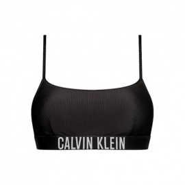 Calvin Klein Bralette Elastico Parlato Nero 4Donna