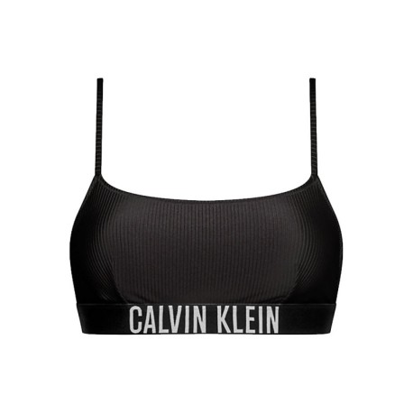 Calvin Klein Bralette Elastico Parlato Nero 4Donna