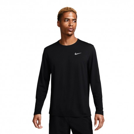 Nike Maglia Running Ml Miler Nero Uomo