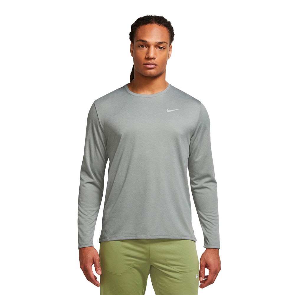 Image of Nike Maglia Running Ml Miler Particle Grigio Grigio Fog Uomo XL