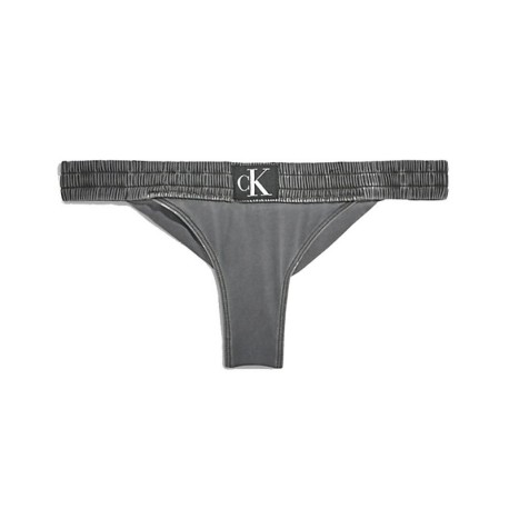 Calvin Klein Costume Slip Brasilaino Delavato Nero 4Donna