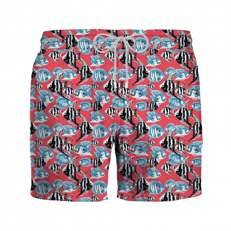 Zeybra Costume Boxer Pesci Fluo Corallo Uomo