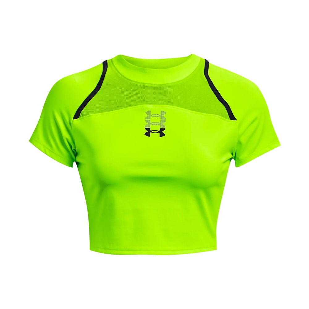 Under Armour T-Shirt Running Anywhere Crop Lime Surge Donna M