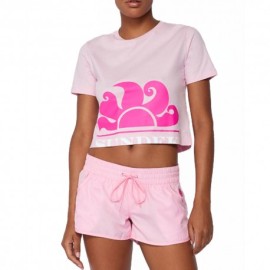 Sundek T-Shirt Mare Crop Rosa Donna