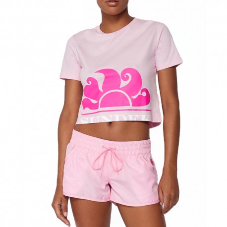 Sundek T-Shirt Mare Crop Rosa 4Donna