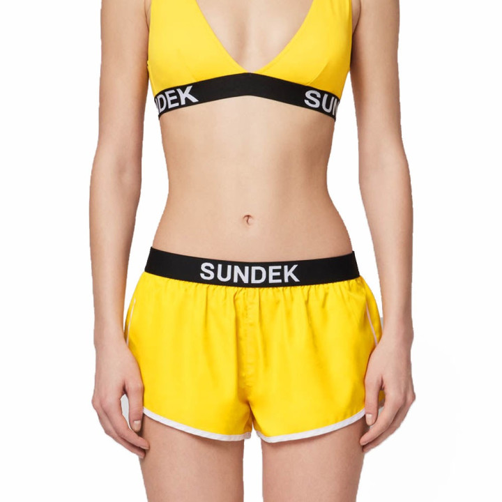 Sundek Pantaloncini Mare Logo Giallo 4Donna