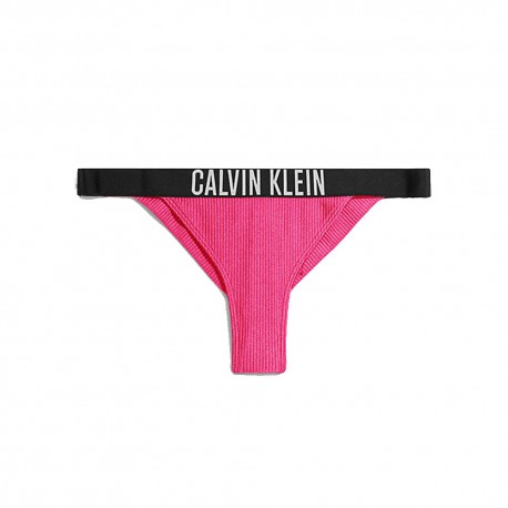 Calvin Klein Costume Slip Brasil Elastico Parlato Rosa 4Donna