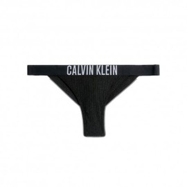 Calvin Klein Costume Slip Brasil Logo Parlato Nero 4Donna