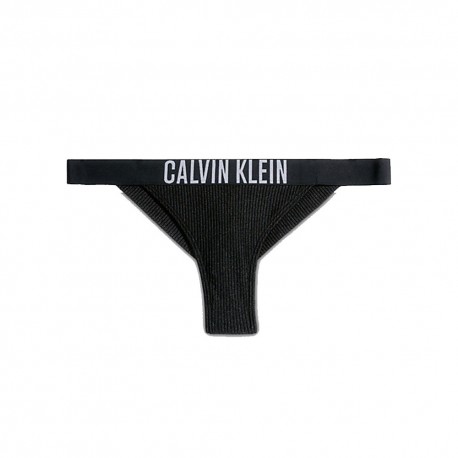 Calvin Klein Costume Slip Brasil Logo Parlato Nero 4Donna
