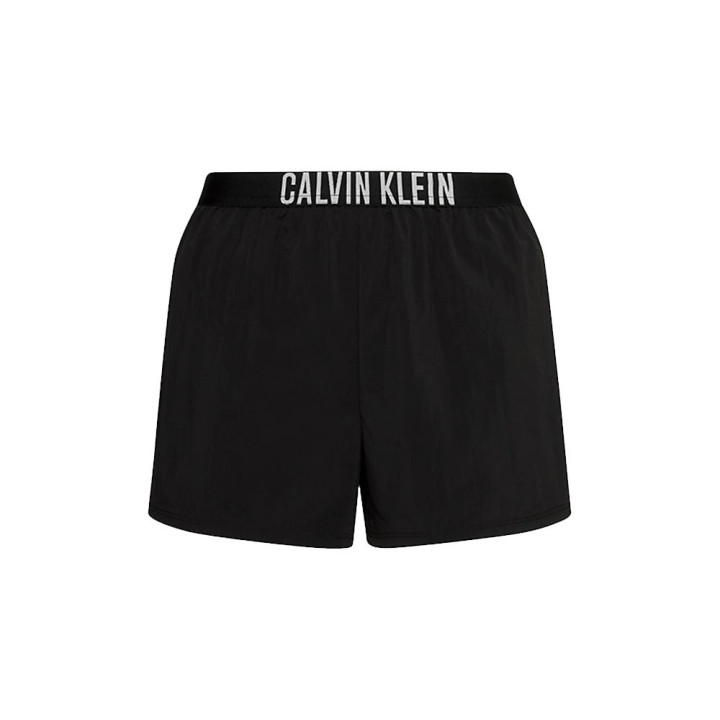 Calvin Klein Pantaloncini Mare Elastico Parlato Nero 4Donna