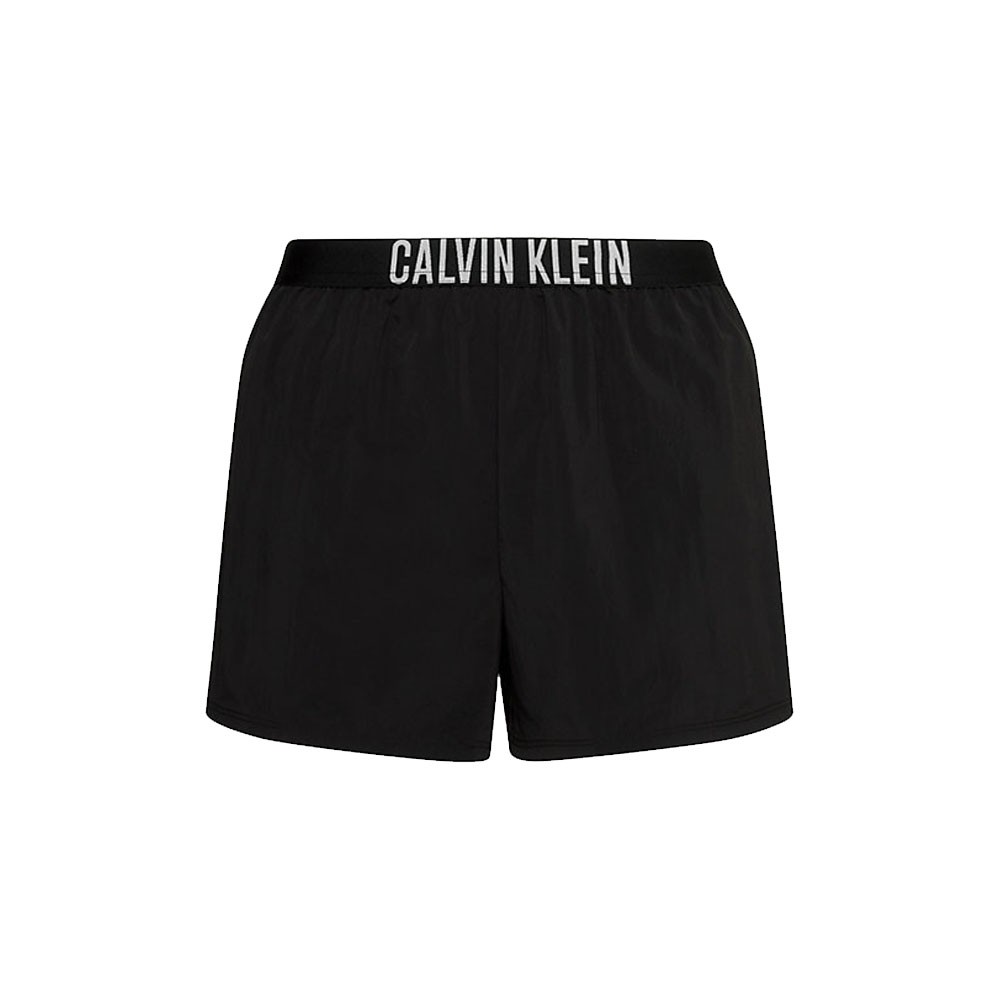 Calvin Klein Pantaloncini Mare Elastico Parlato Nero Donna M