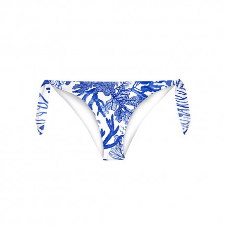 Zeybra Costume Slip Fiocchi Reversibile Coralli Blu Donna