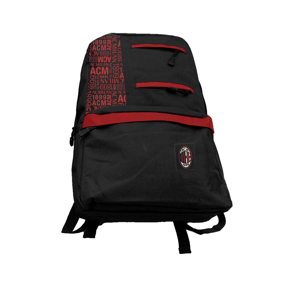 Image of Imma Zaino Calcio Sport Milan Zip Nero Rosso Uomo TU