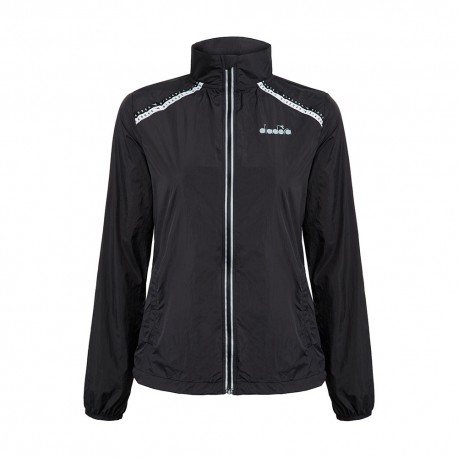 Diadora Giacca Running Packable Wind Nero Donna
